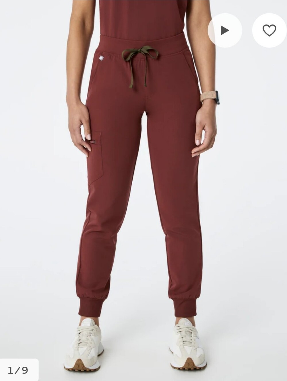 FIGS NWT ZAMORA Scrub Pant Jogger Womens Small Walnut